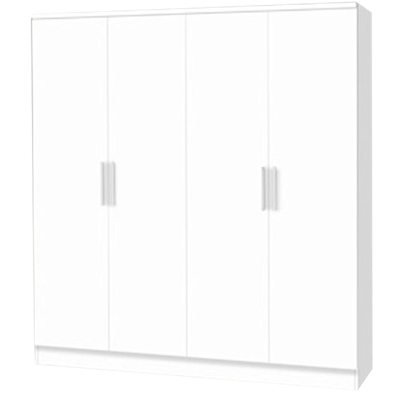 Armario almacenaje 4 puertas BASIC blanco y roble 102 x 163 cm