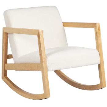 Mecedora ZOE /Blanco /Madera de Caucho /60x83x72cm