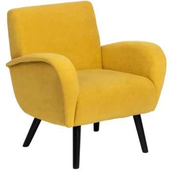 Sillón Terciopelo TONY /Amarillo /Tejido-Madera /72x71x81cm