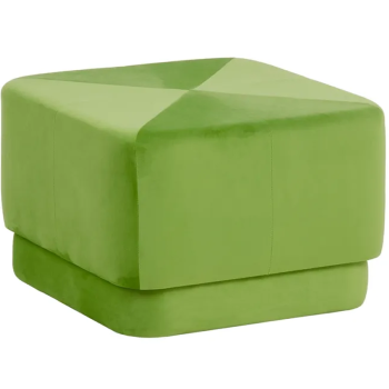 Puff GINNY Terciopelo /Verde /Madera-Tejido /60x60x40cm