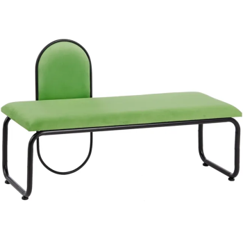 Banqueta GINNY Terciopelo /Verde /Tejido-Metal /110x40x68cm