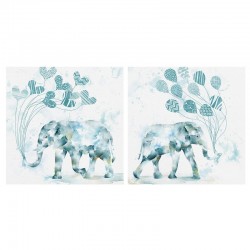 Cuadros elefantes azul 60x60